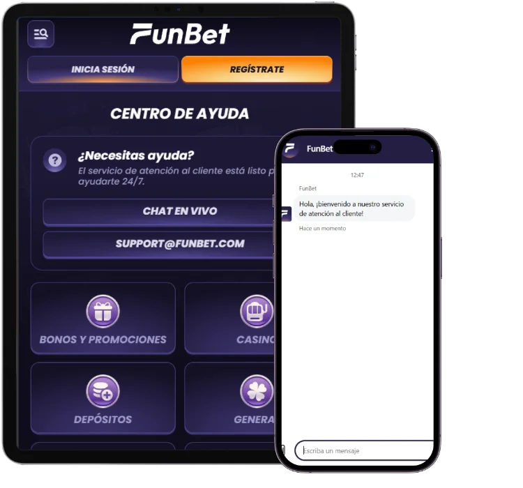 FunBet Casino centro de ayuda con chat en vivo y atención al cliente desde dispositivos móviles